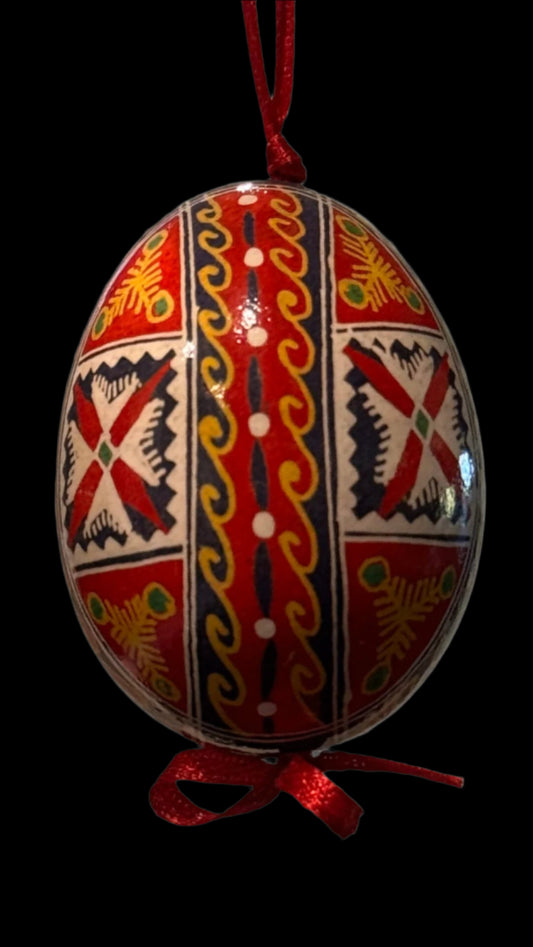 Hand-painted Ukrainian chicken Pysanka #0