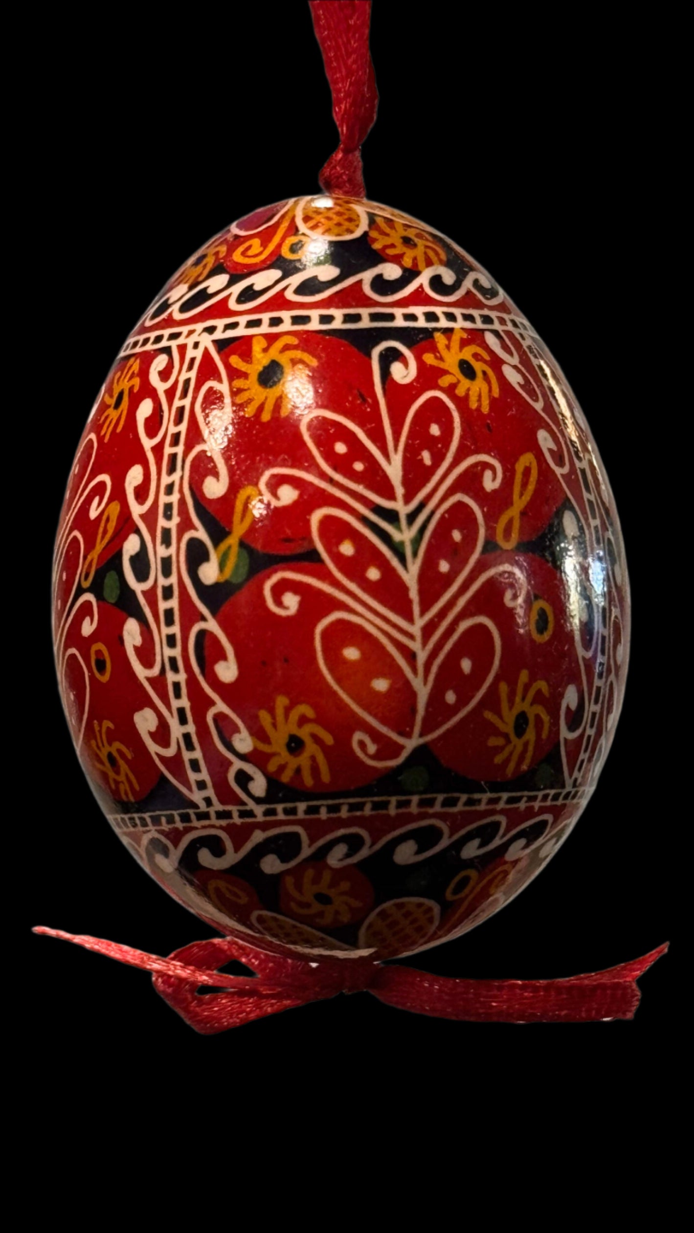 Hand-painted Ukrainian chicken Pysanka #2