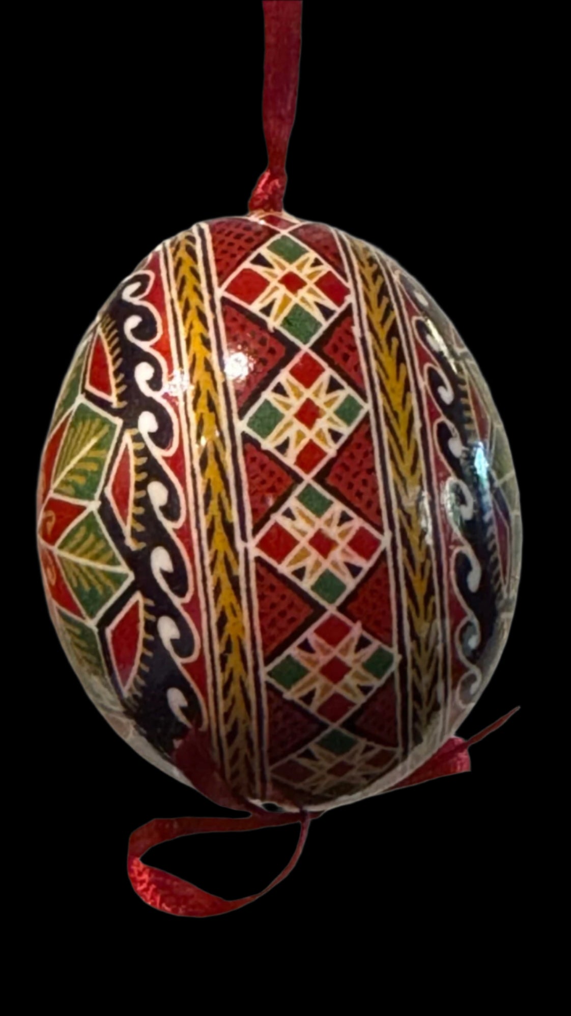 Hand-painted Ukrainian chicken Pysanka #3