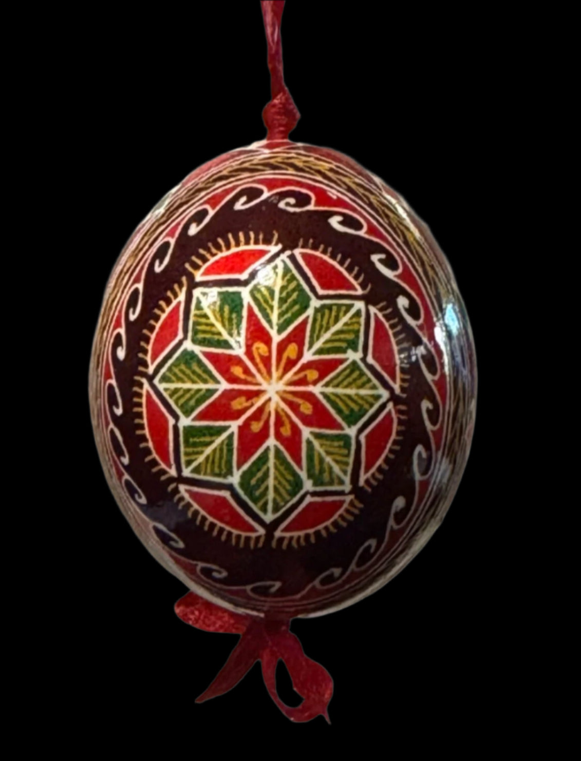 Hand-painted Ukrainian chicken Pysanka #4