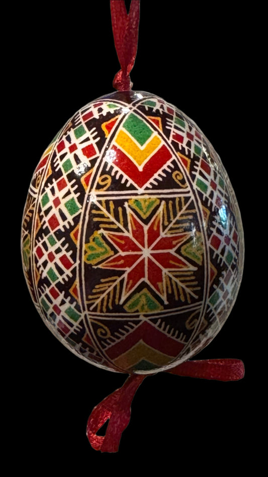Hand-painted Ukrainian chicken Pysanka #5