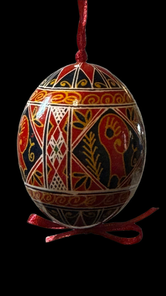 Hand-painted Ukrainian chicken Pysanka #7