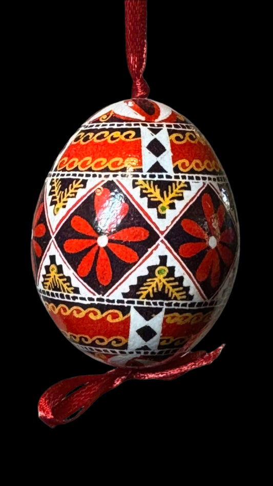 Hand-painted Ukrainian chicken Pysanka #8