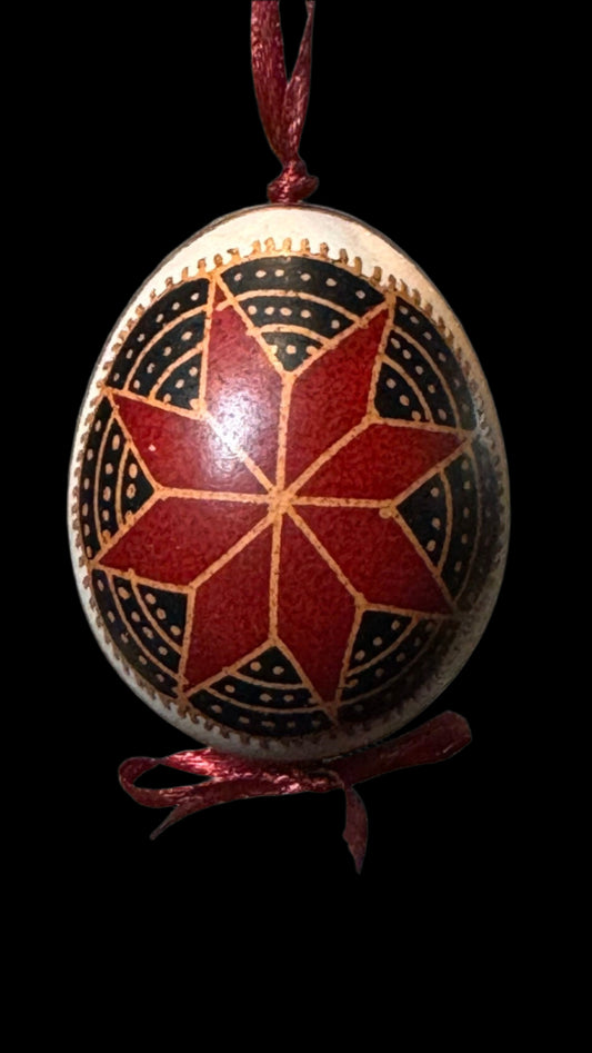 Hand-painted Ukrainian chicken Pysanka #14