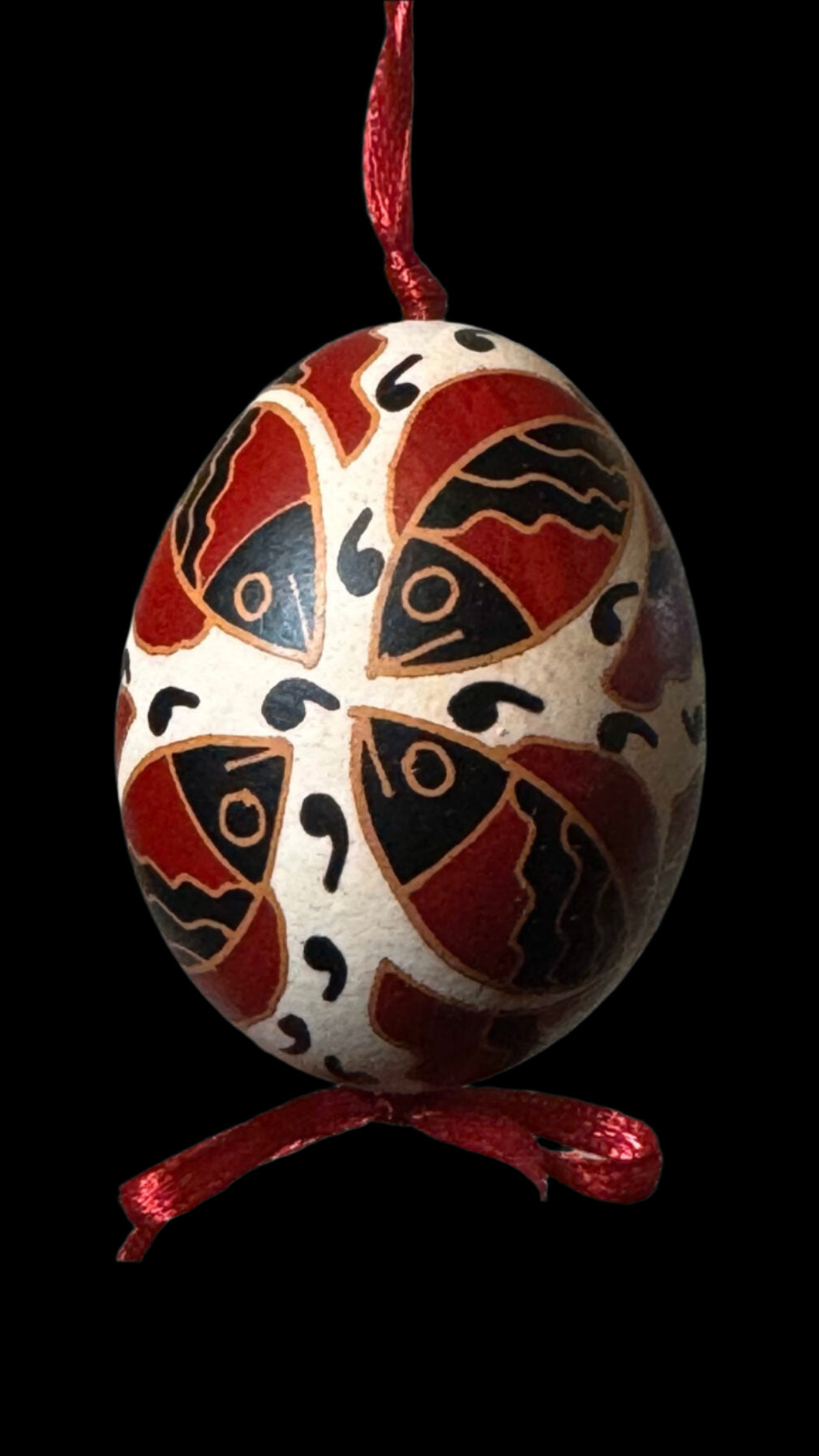 Hand-painted Ukrainian chicken Pysanka #17