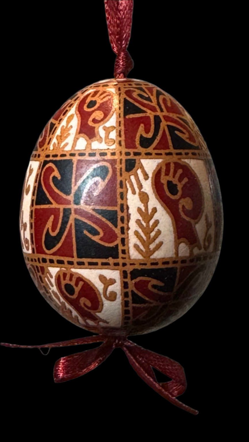 Hand-painted Ukrainian chicken Pysanka #16