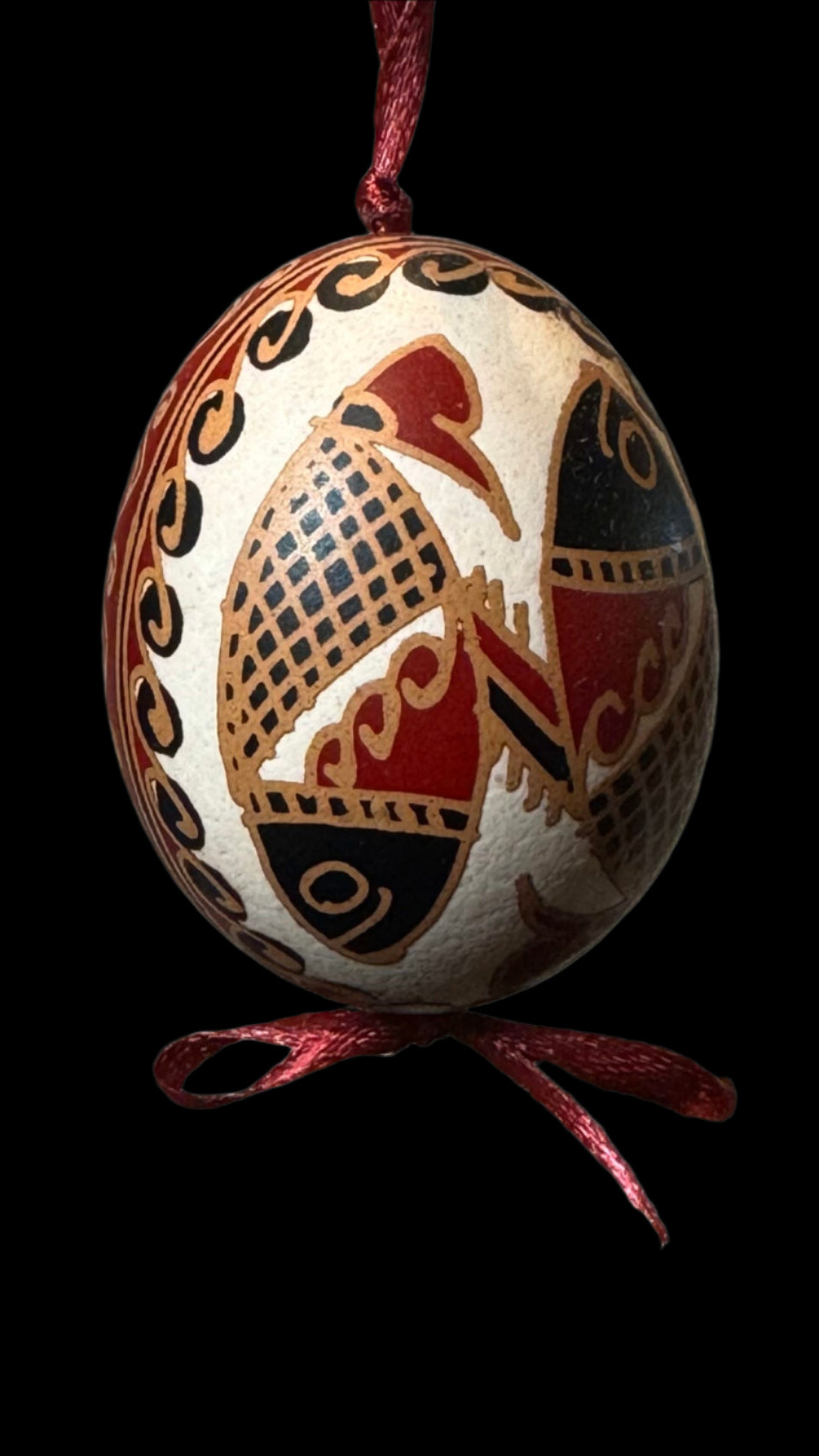 Hand-painted Ukrainian chicken Pysanka #19