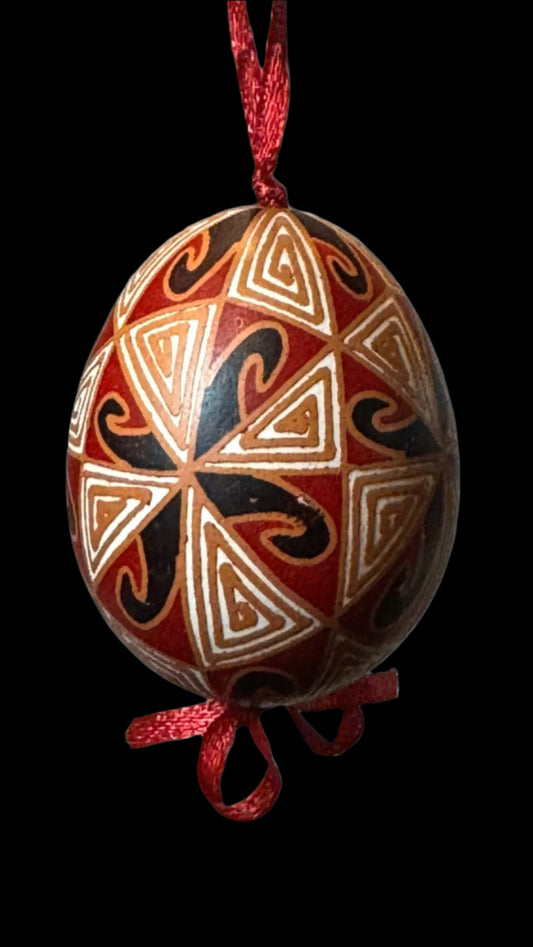 Hand-painted Ukrainian chicken Pysanka #22