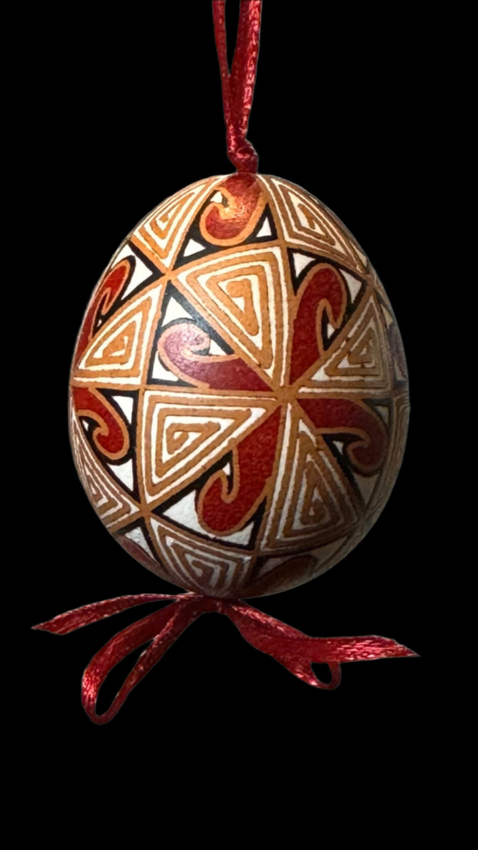 Hand-painted Ukrainian chicken Pysanka #24