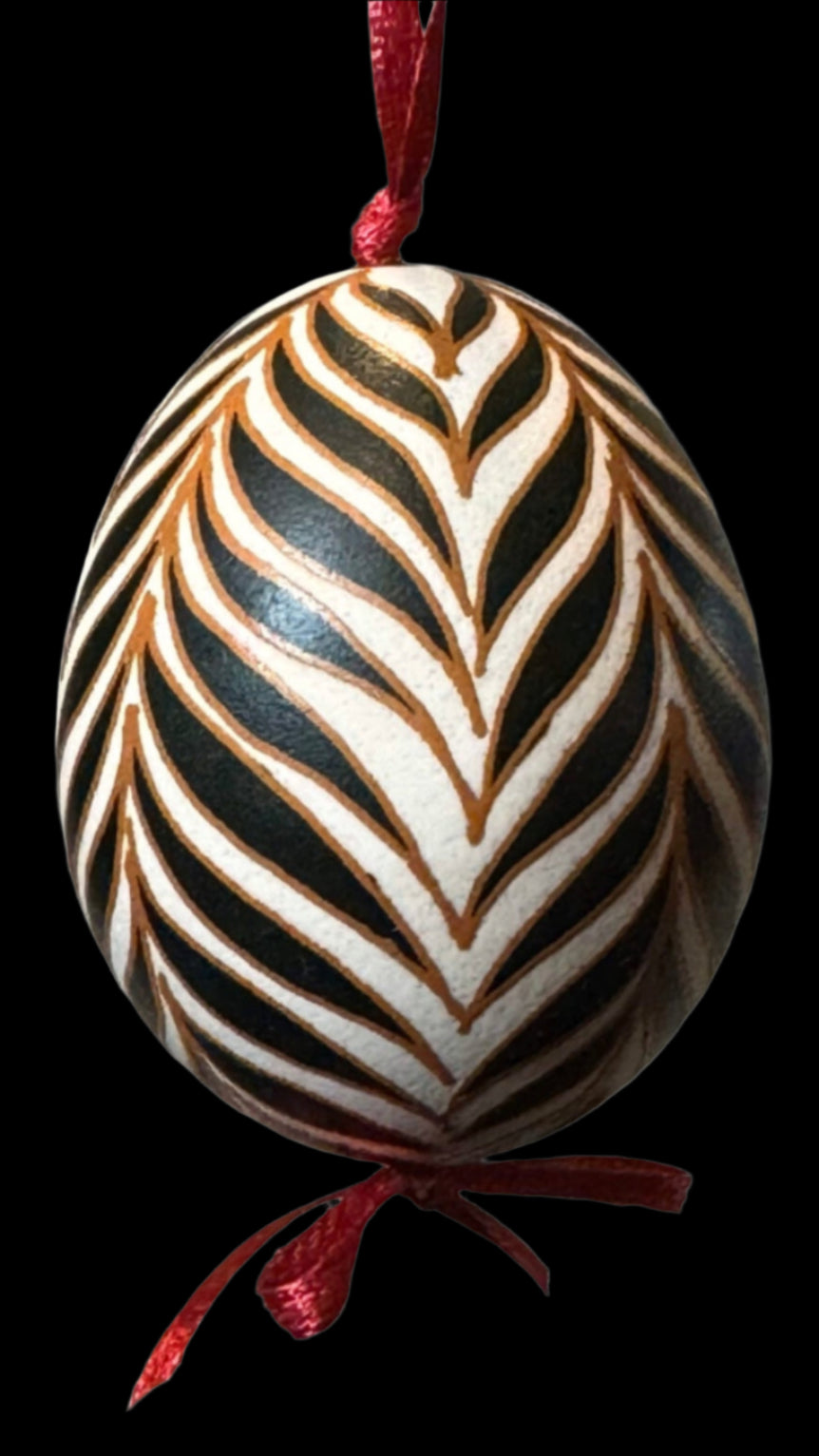 Hand-painted Ukrainian chicken Pysanka #30