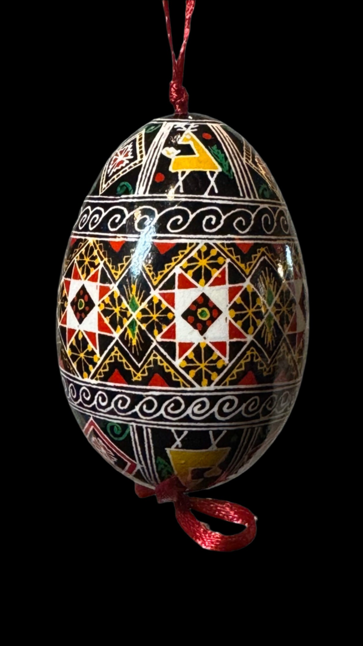 Museum-Quality Goose Egg Pysanka - Hand-Painted Ukrainian Easter Egg # 2