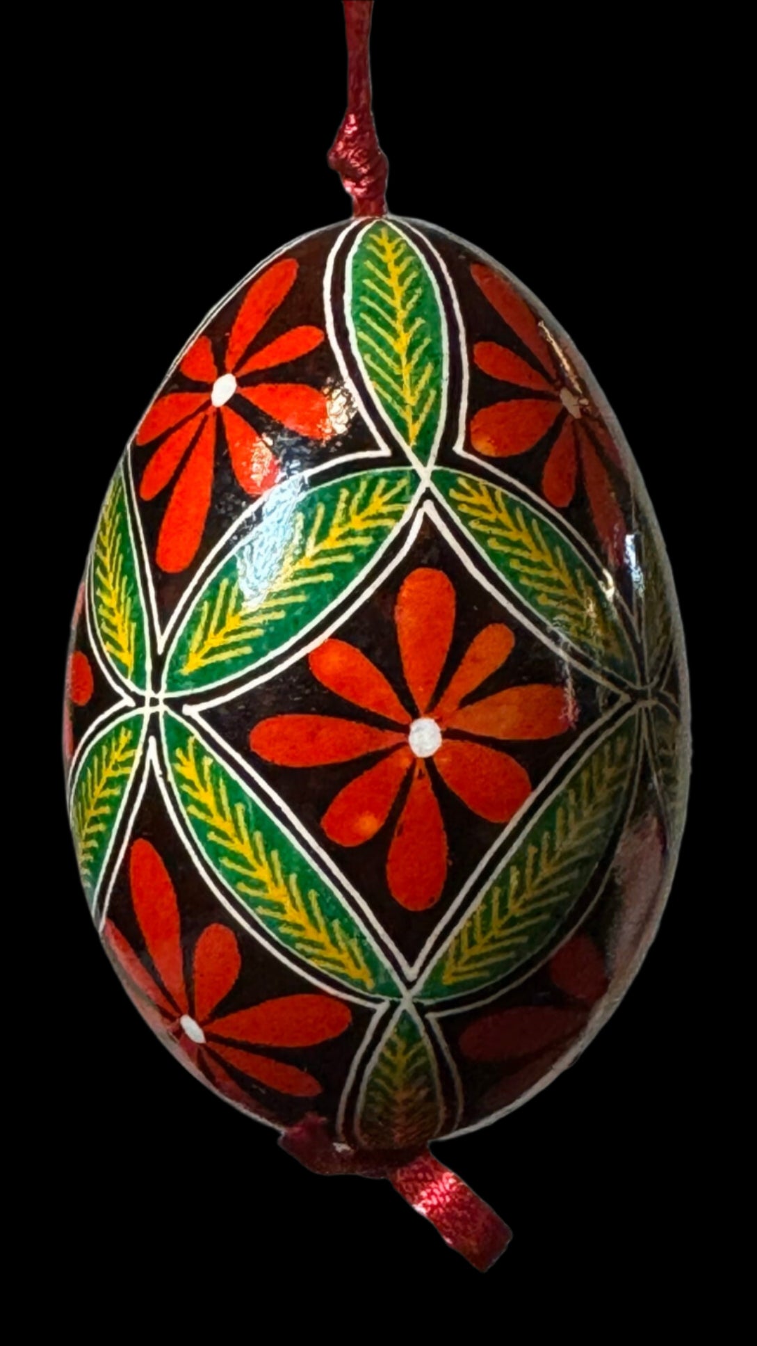 Museum-Quality Goose Egg Pysanka - Hand-Painted Ukrainian Easter Egg # 3