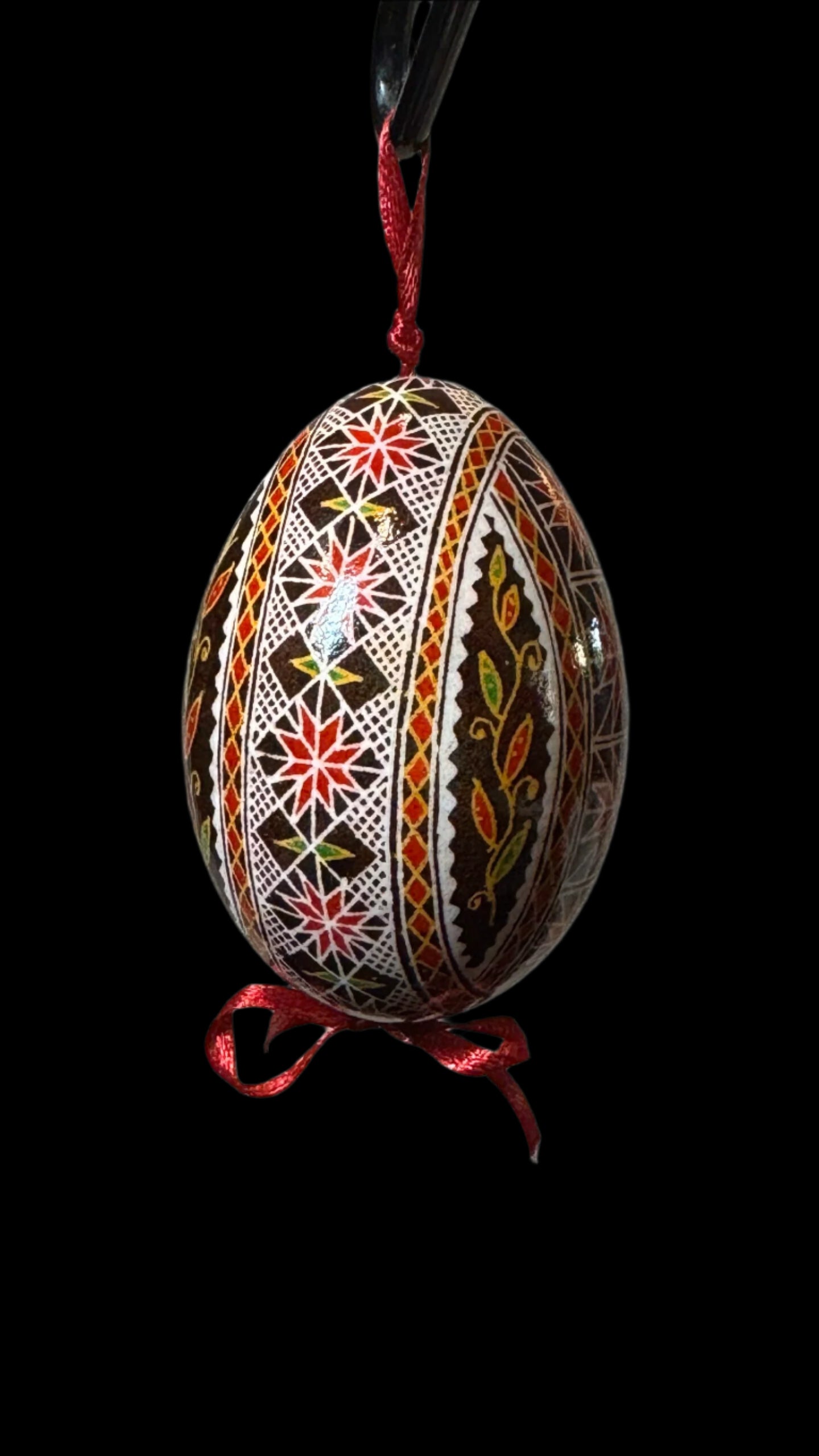 Museum-Quality Goose Egg Pysanka - Hand-Painted Ukrainian Easter Egg # 7