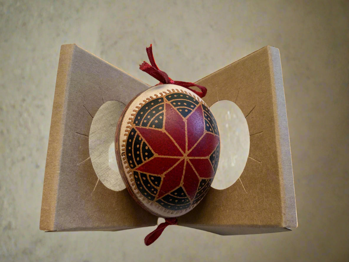 Hand-painted Ukrainian chicken Pysanka #14