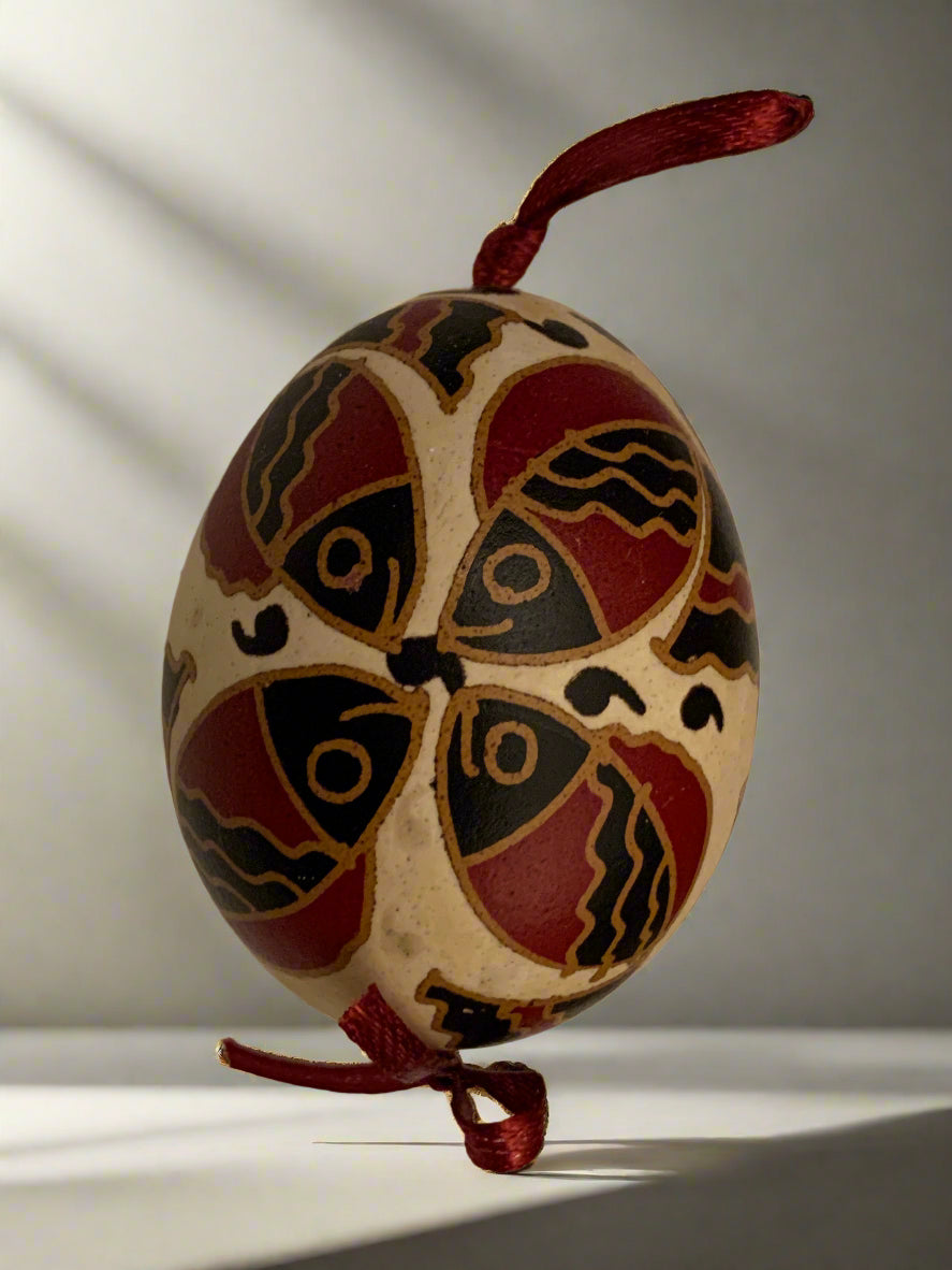 Hand-painted Ukrainian chicken Pysanka #17