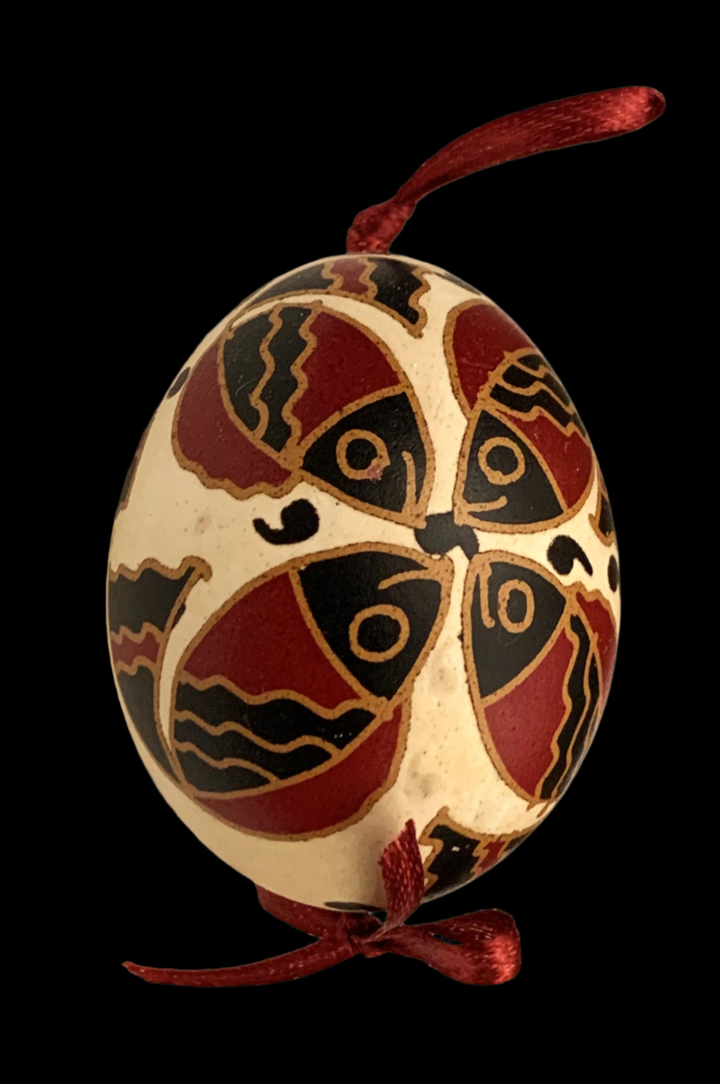 Hand-painted Ukrainian chicken Pysanka #17
