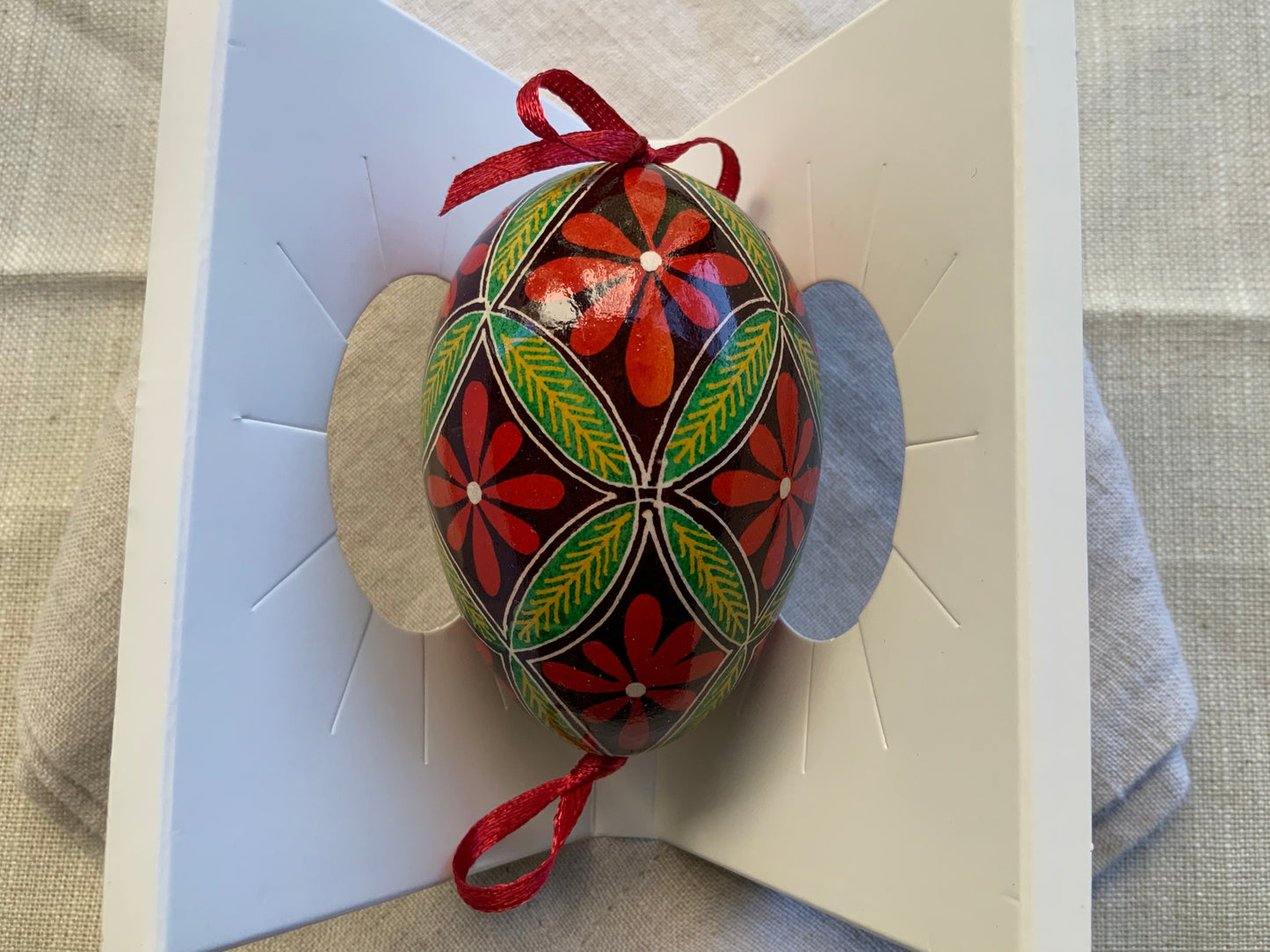 Museum-Quality Goose Egg Pysanka - Hand-Painted Ukrainian Easter Egg # 3