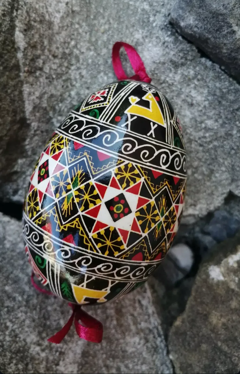 Museum-Quality Goose Egg Pysanka - Hand-Painted Ukrainian Easter Egg # 2