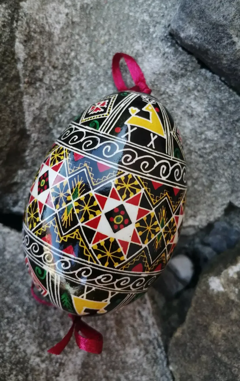 Museum-Quality Goose Egg Pysanka - Hand-Painted Ukrainian Easter Egg # 2