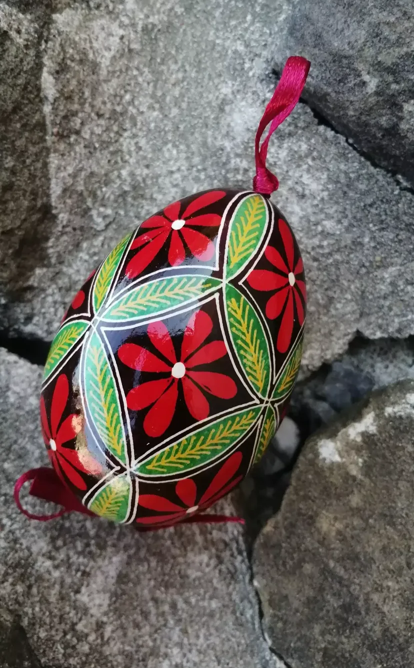 Museum-Quality Goose Egg Pysanka - Hand-Painted Ukrainian Easter Egg # 3