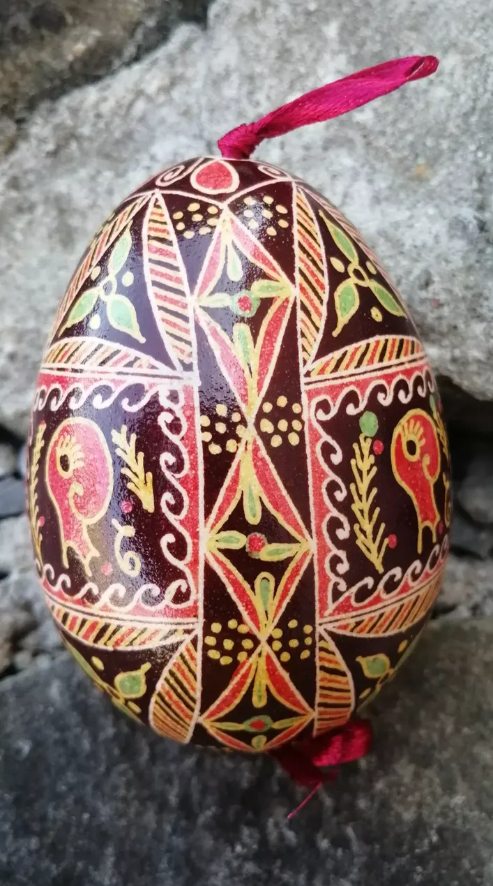 Handmade Goose Egg Pysanka - Custom Ukrainian Easter Egg - Heirloom Art Piece # 4
