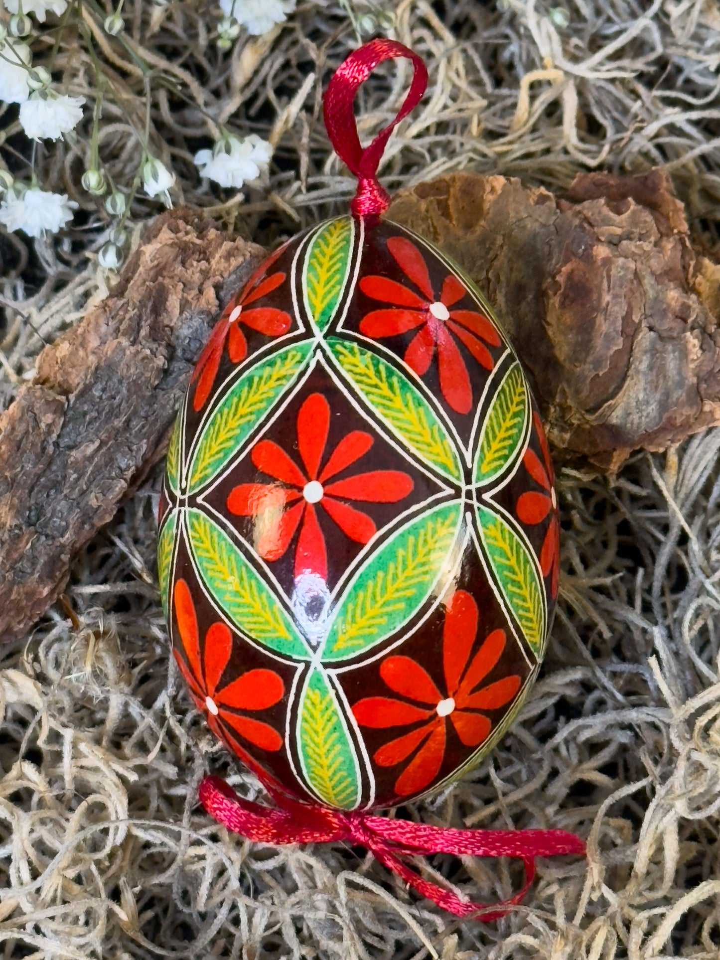 Museum-Quality Goose Egg Pysanka - Hand-Painted Ukrainian Easter Egg # 3