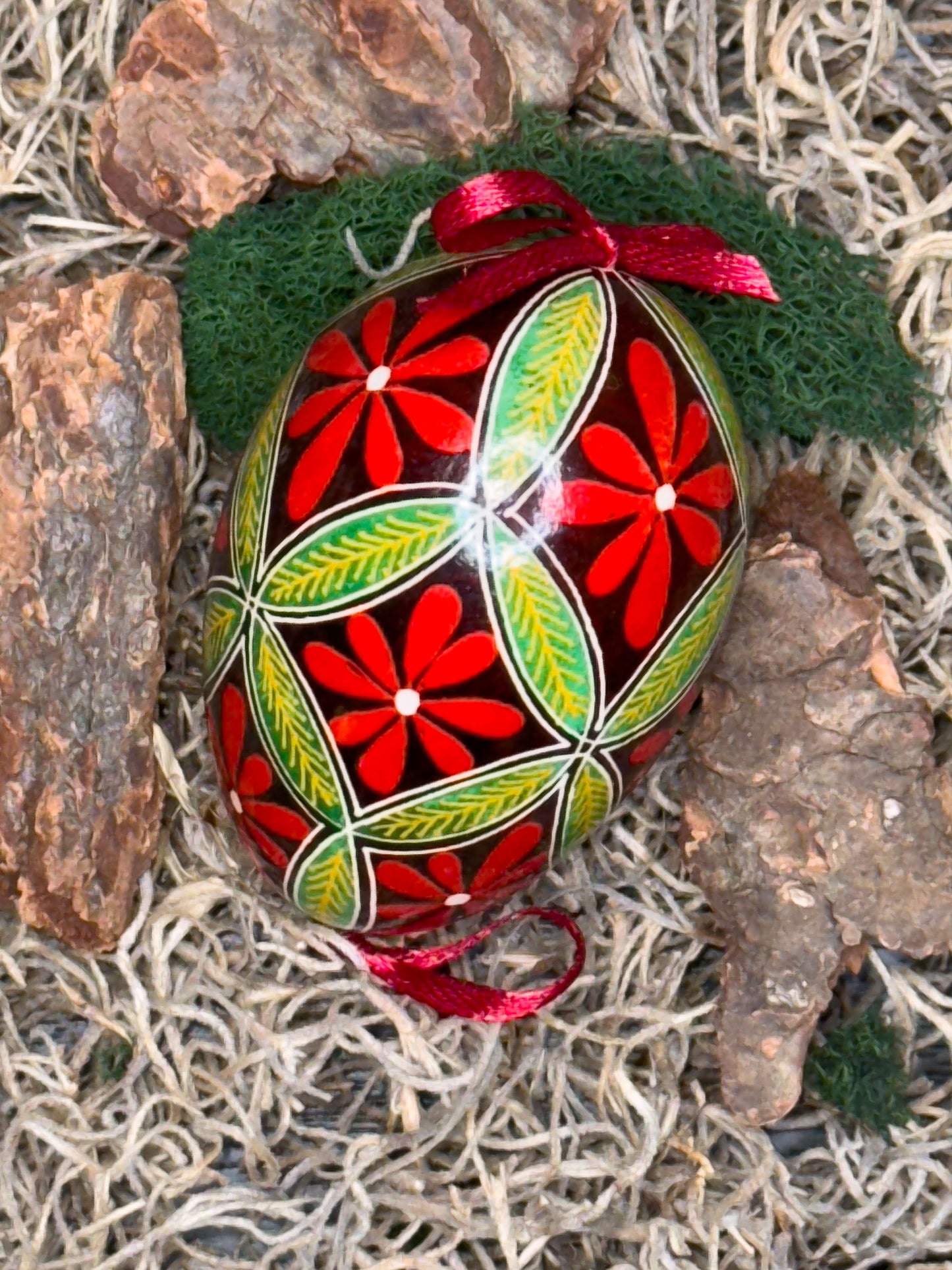 Museum-Quality Goose Egg Pysanka - Hand-Painted Ukrainian Easter Egg # 3