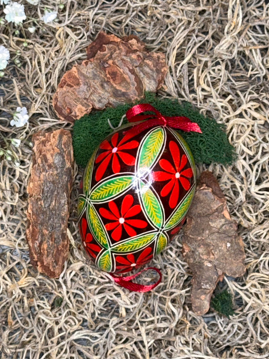Museum-Quality Goose Egg Pysanka - Hand-Painted Ukrainian Easter Egg # 3