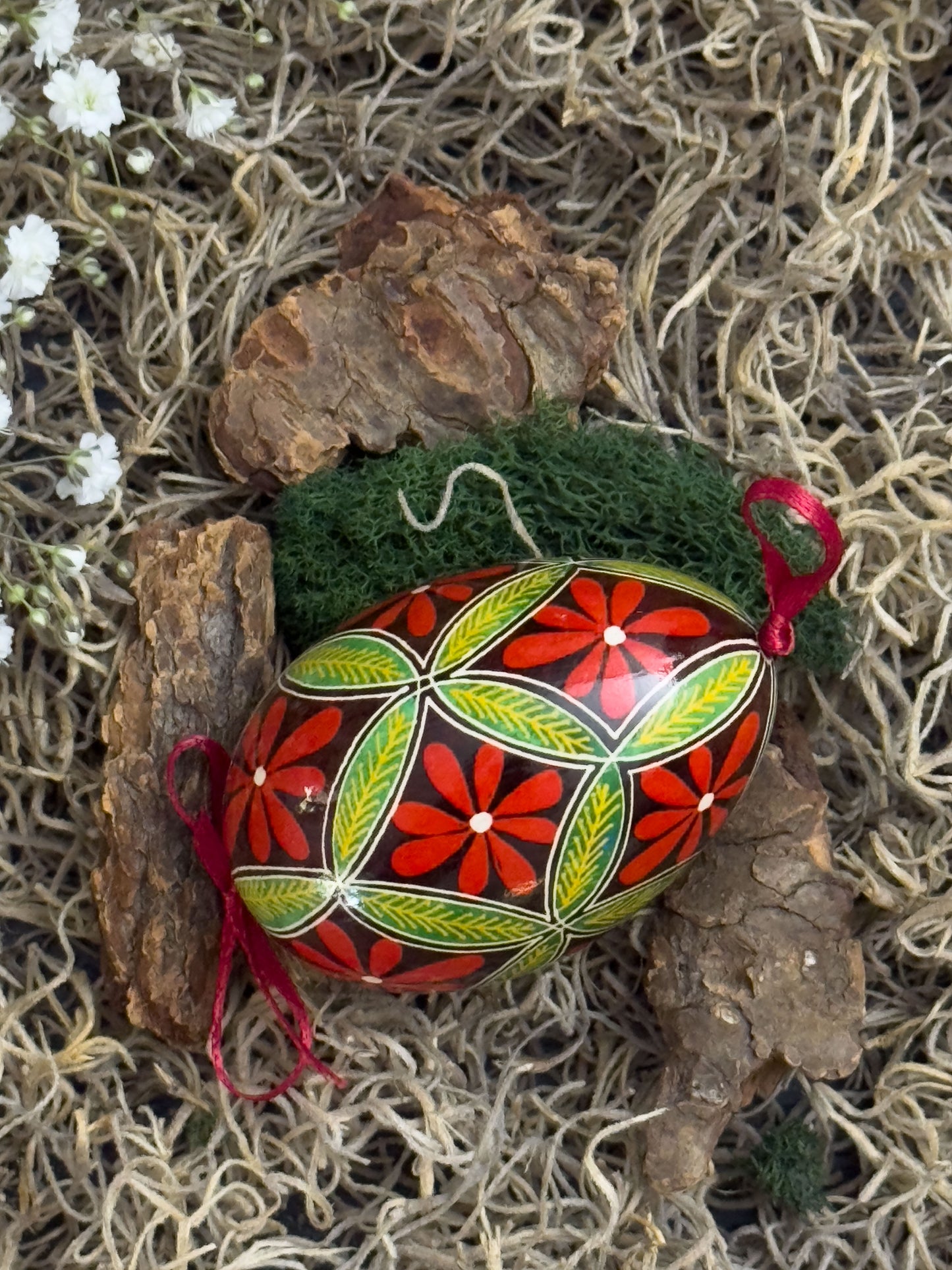 Museum-Quality Goose Egg Pysanka - Hand-Painted Ukrainian Easter Egg # 3