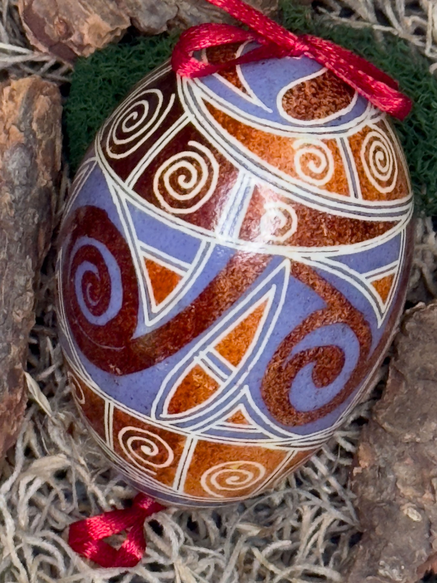 Goose  Egg Pysanka - Authentic Wax-Resist Ukrainian Easter Egg - Handmade Decor # 12