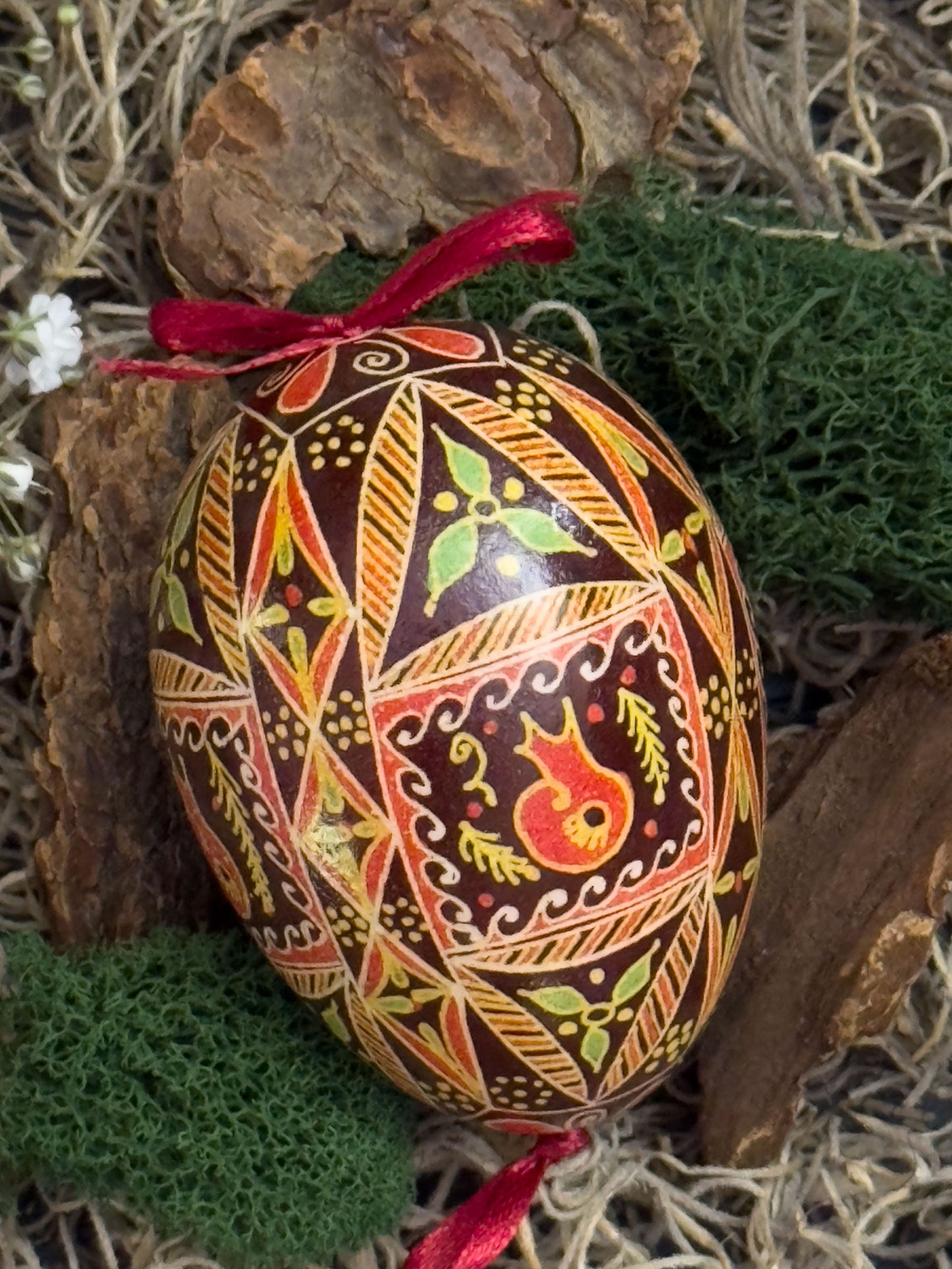 Handmade Goose Egg Pysanka - Custom Ukrainian Easter Egg - Heirloom Art Piece # 4