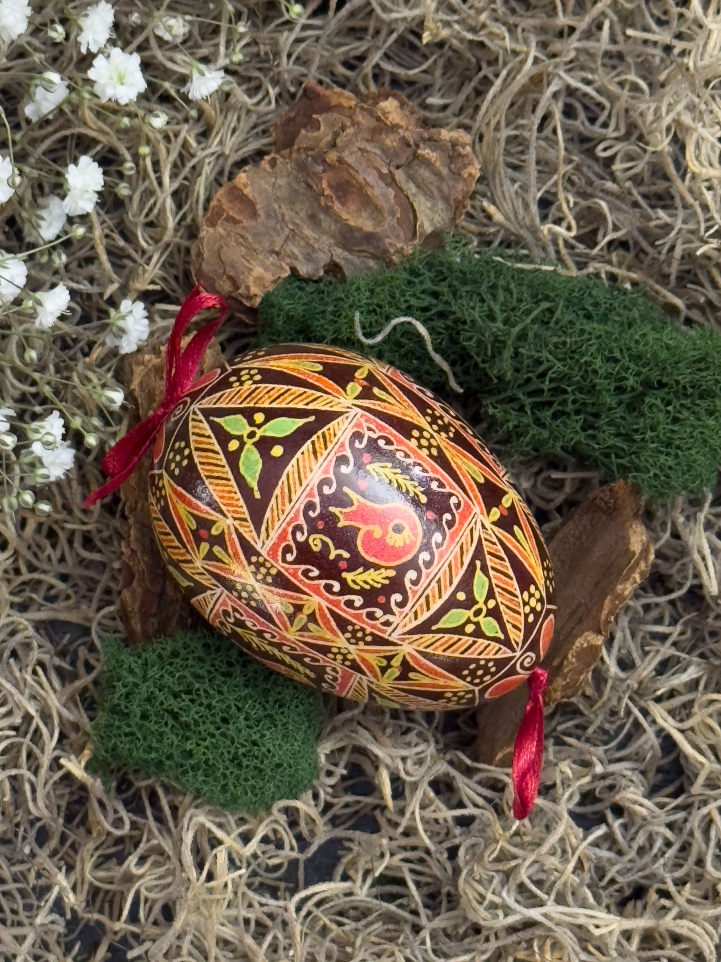 Handmade Goose Egg Pysanka - Custom Ukrainian Easter Egg - Heirloom Art Piece # 4