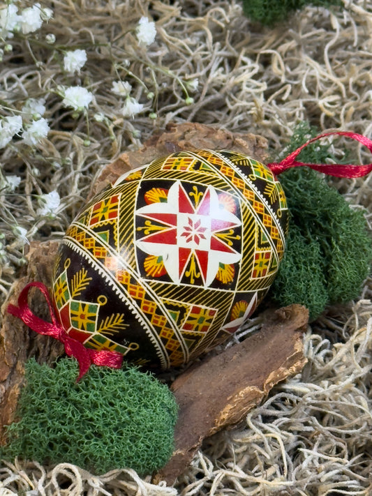 Museum-Quality Goose Egg Pysanka - Hand-Painted Ukrainian Easter Egg #11