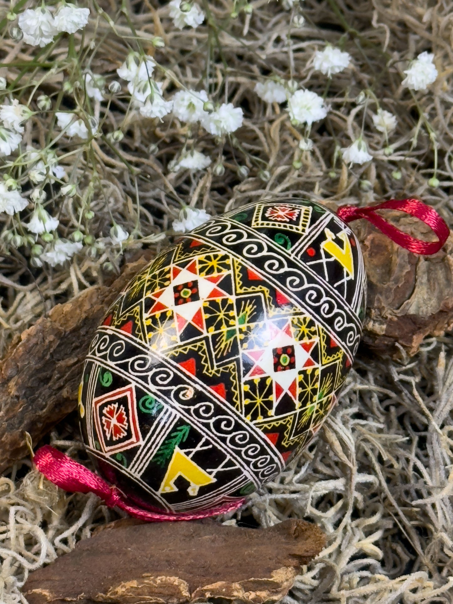 Museum-Quality Goose Egg Pysanka - Hand-Painted Ukrainian Easter Egg # 2