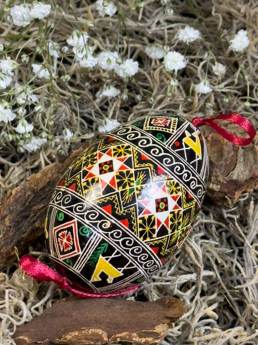 Museum-Quality Goose Egg Pysanka - Hand-Painted Ukrainian Easter Egg # 2
