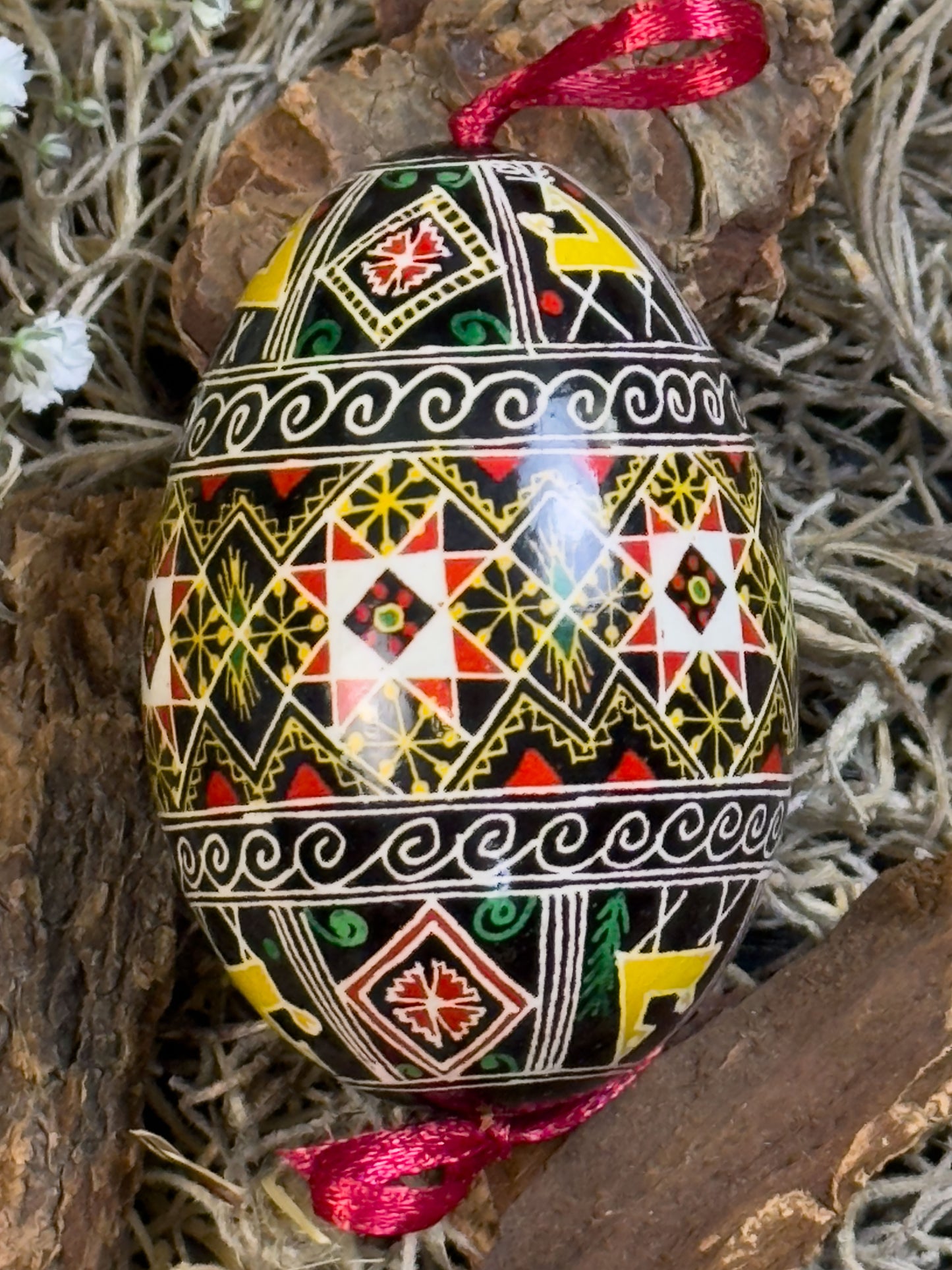 Museum-Quality Goose Egg Pysanka - Hand-Painted Ukrainian Easter Egg # 2