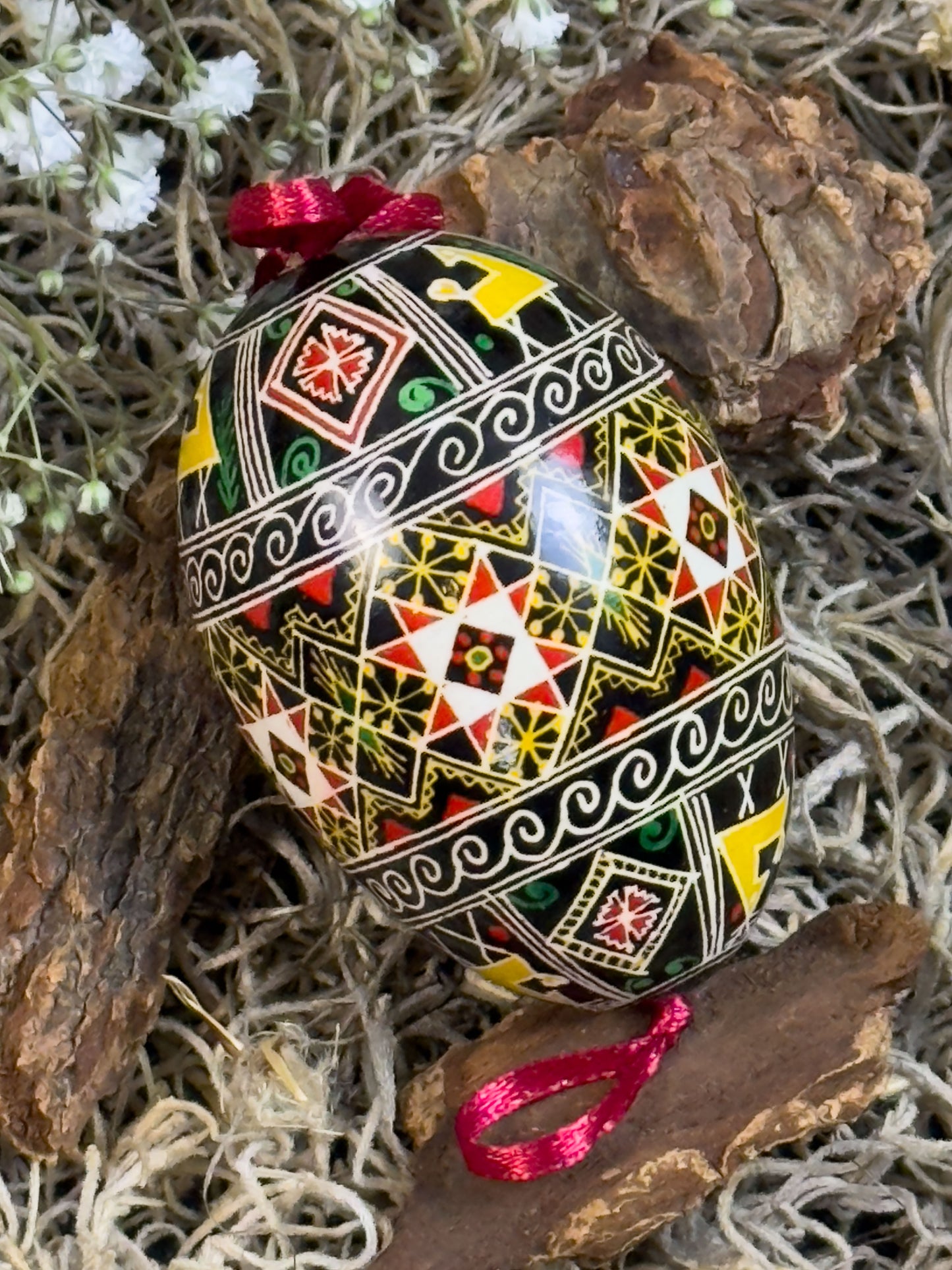 Museum-Quality Goose Egg Pysanka - Hand-Painted Ukrainian Easter Egg # 2