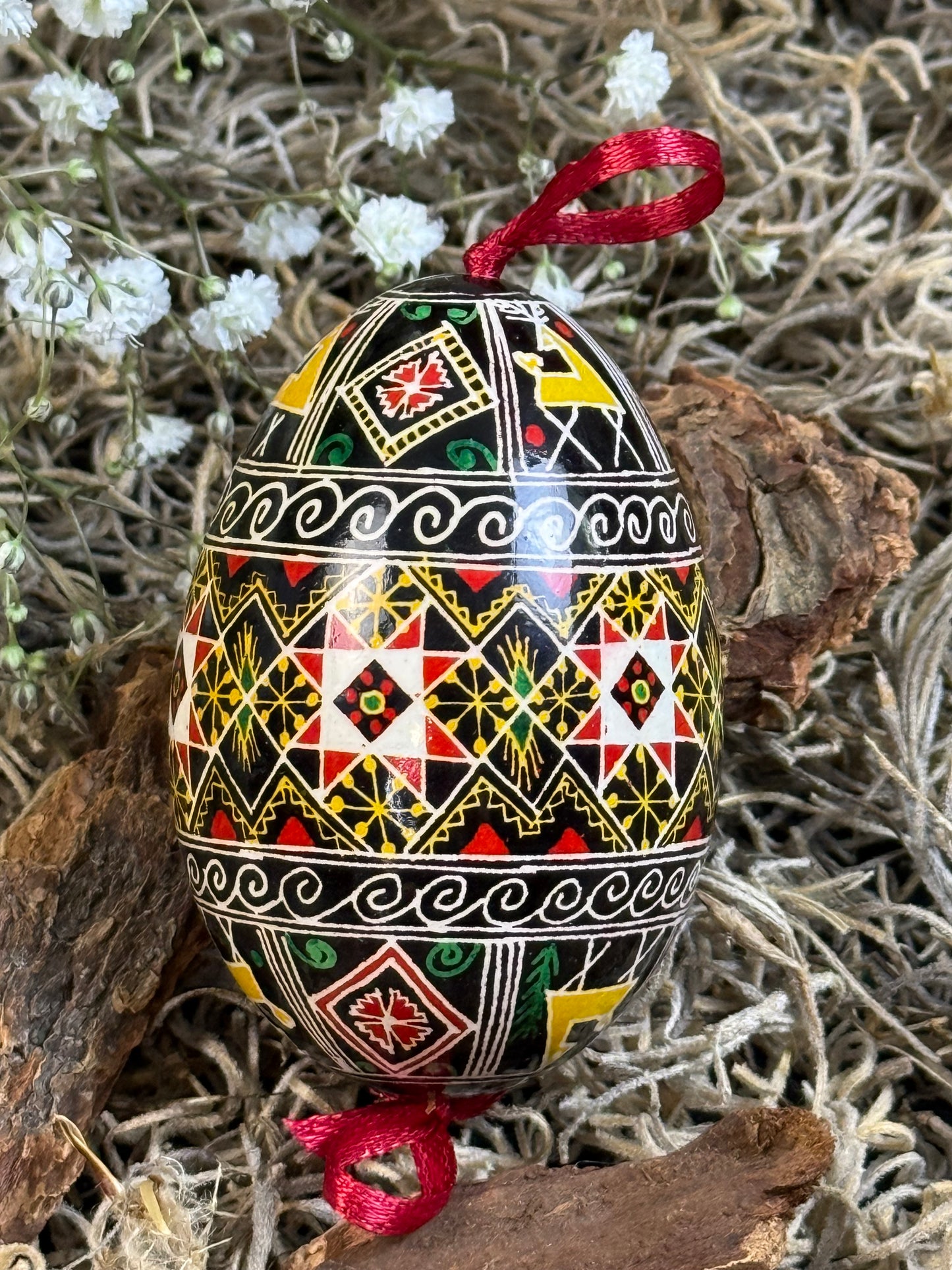 Museum-Quality Goose Egg Pysanka - Hand-Painted Ukrainian Easter Egg # 2