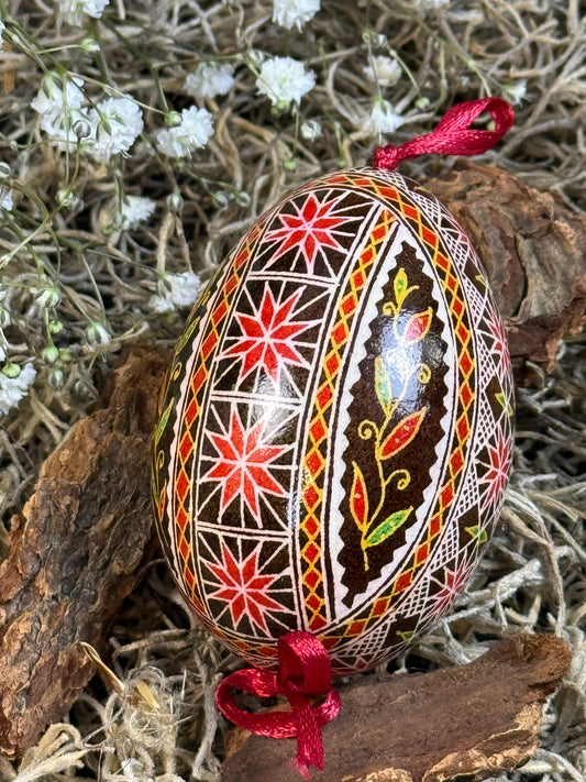 Museum-Quality Goose Egg Pysanka - Hand-Painted Ukrainian Easter Egg # 7