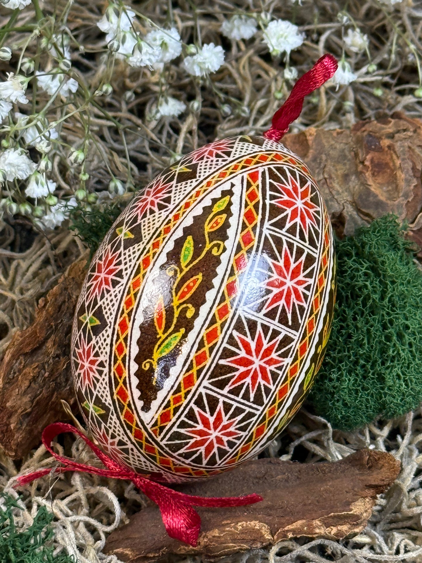 Museum-Quality Goose Egg Pysanka - Hand-Painted Ukrainian Easter Egg # 7