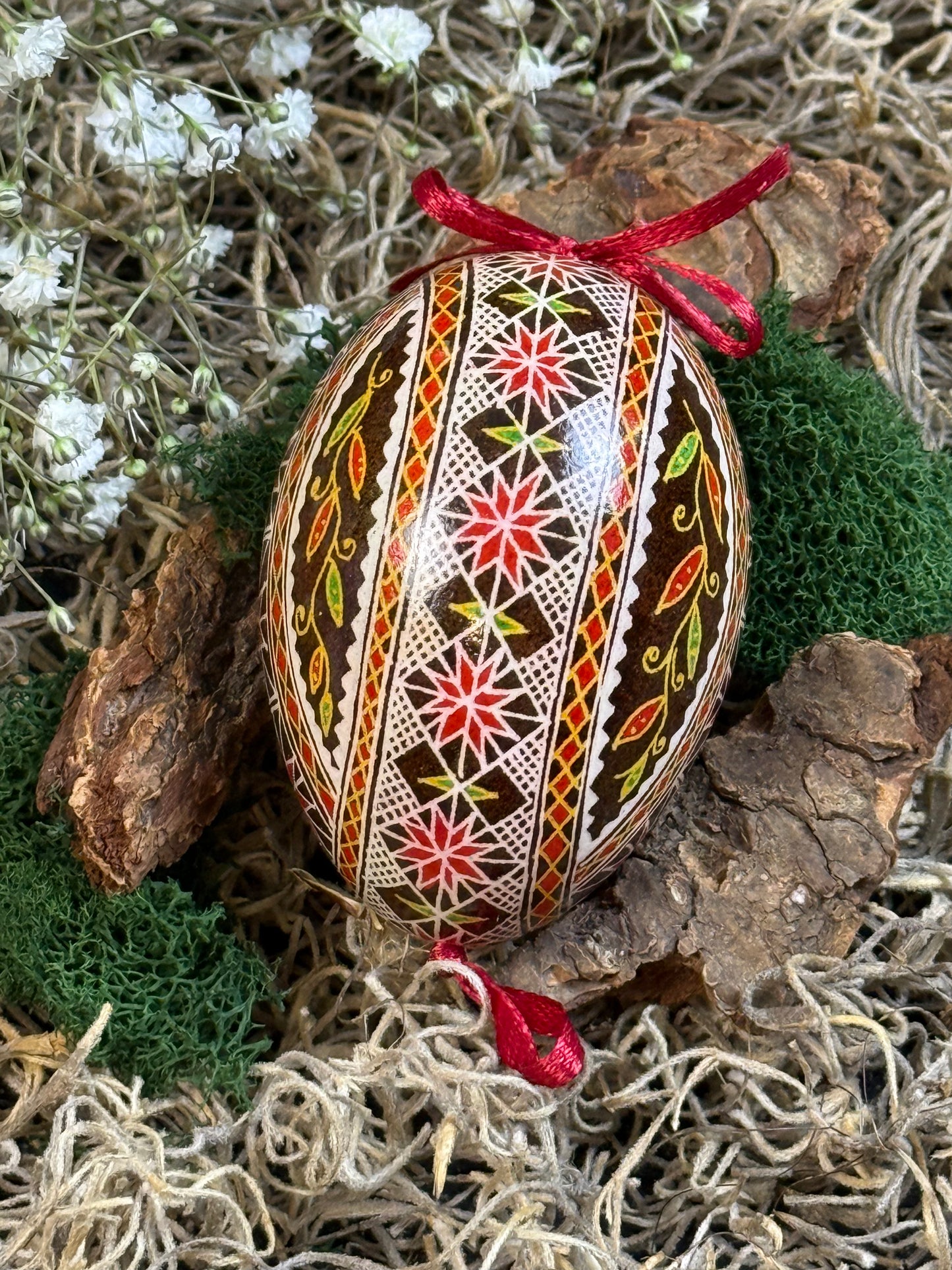 Museum-Quality Goose Egg Pysanka - Hand-Painted Ukrainian Easter Egg # 7