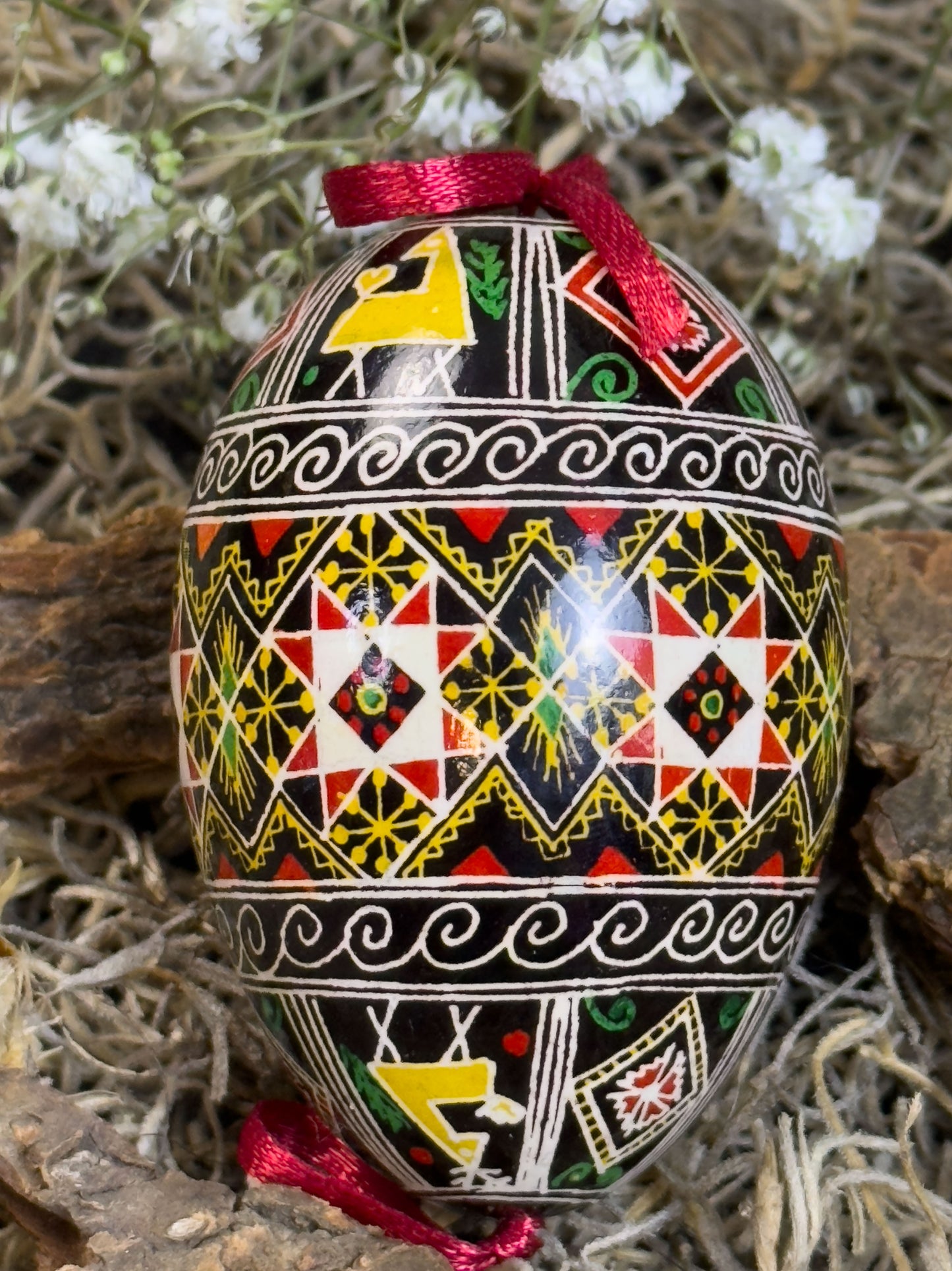 Museum-Quality Goose Egg Pysanka - Hand-Painted Ukrainian Easter Egg # 2