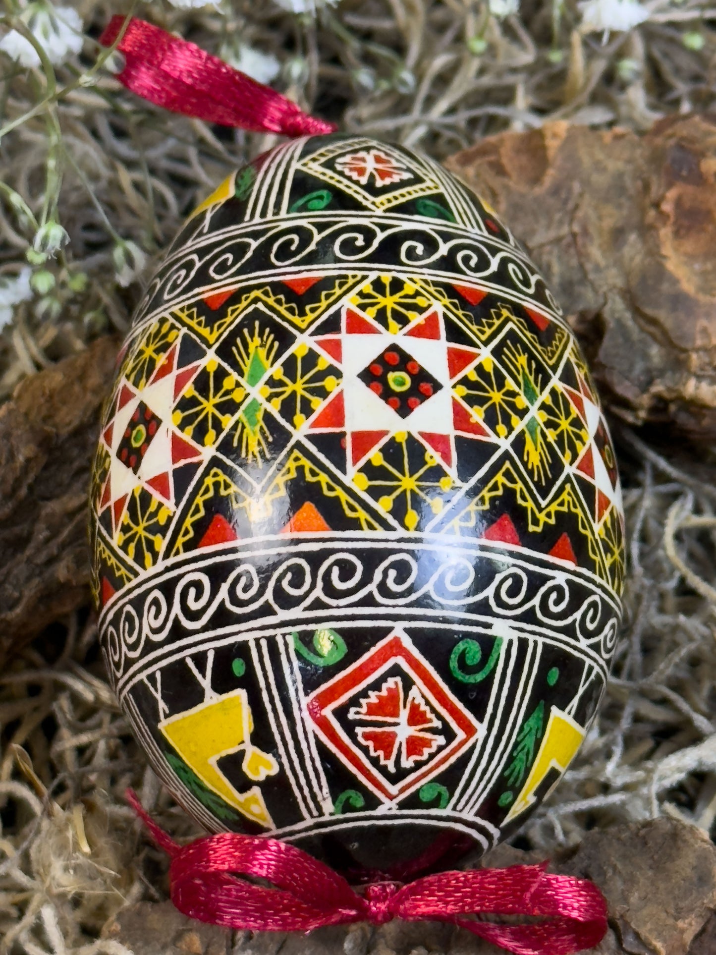 Museum-Quality Goose Egg Pysanka - Hand-Painted Ukrainian Easter Egg # 2
