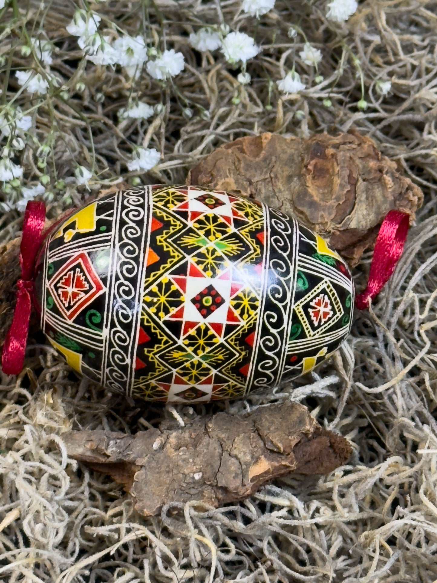Museum-Quality Goose Egg Pysanka - Hand-Painted Ukrainian Easter Egg # 2