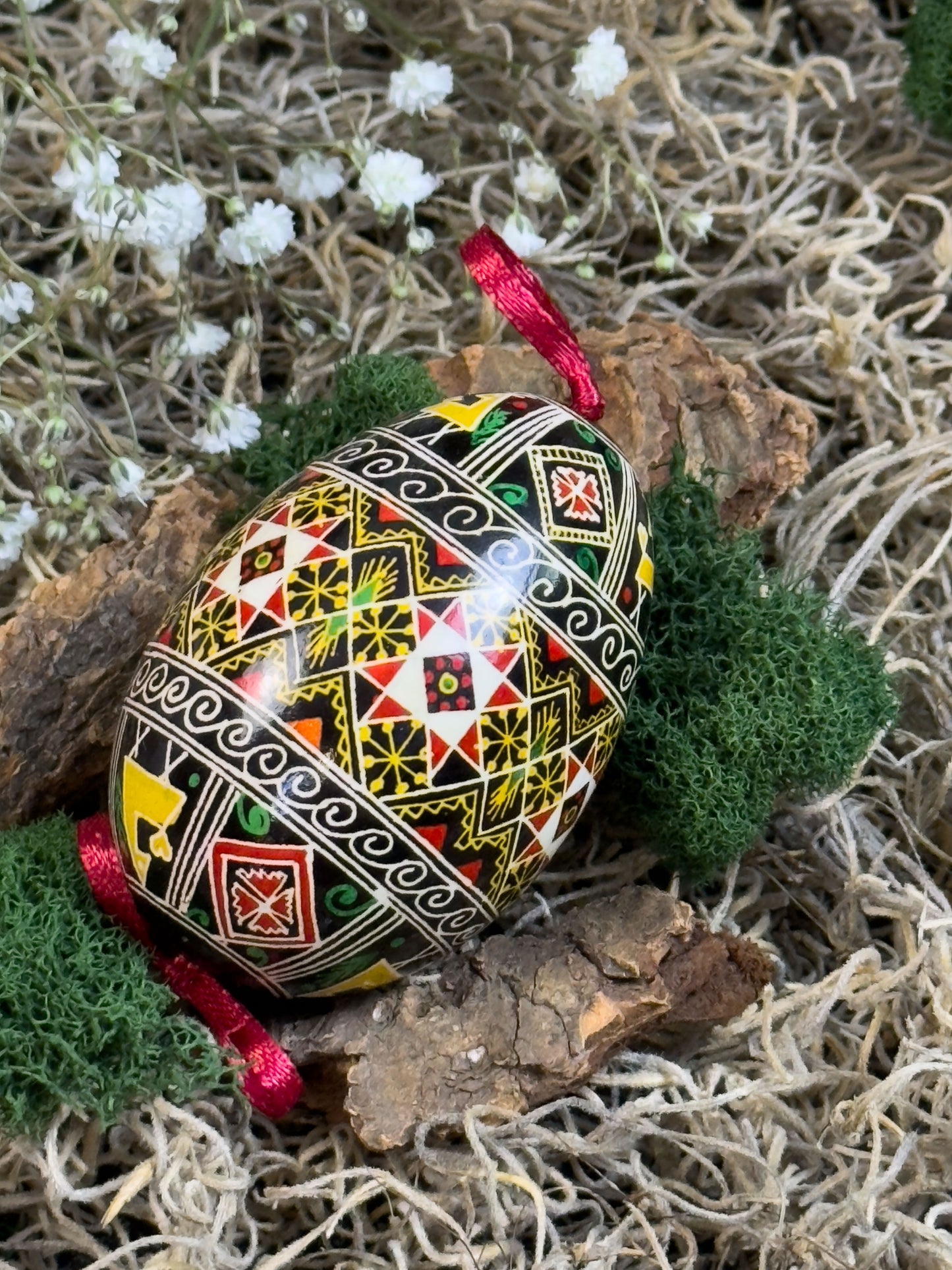 Museum-Quality Goose Egg Pysanka - Hand-Painted Ukrainian Easter Egg # 2