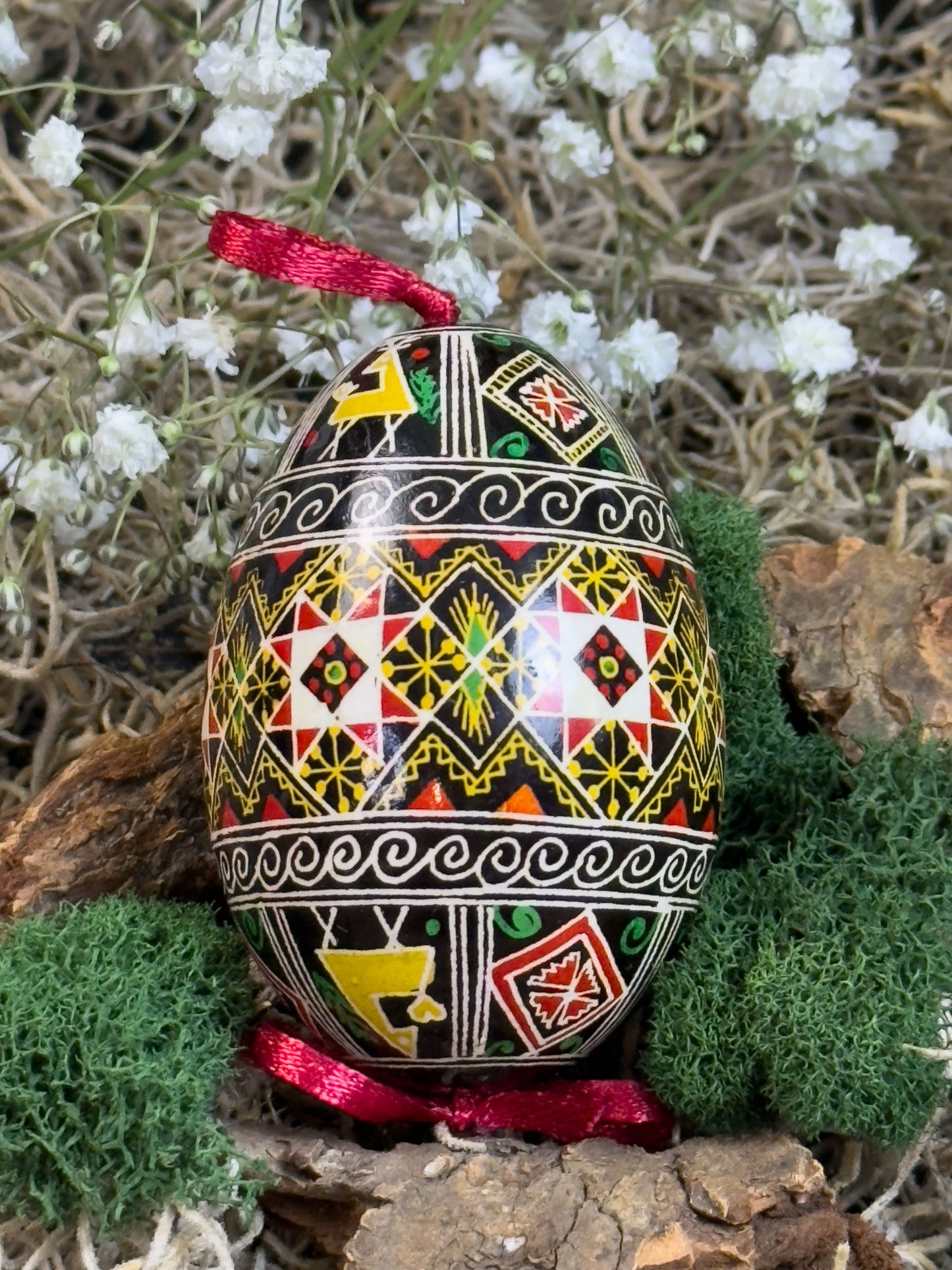 Museum-Quality Goose Egg Pysanka - Hand-Painted Ukrainian Easter Egg # 2