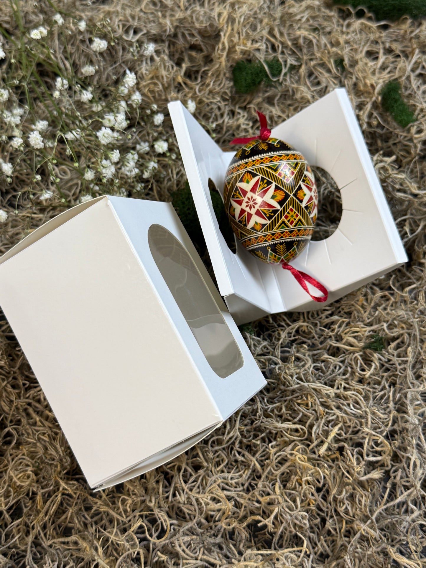 Ukrainian Pysanka on Goose Egg - Traditional Symbols of Luck & Protection # 6