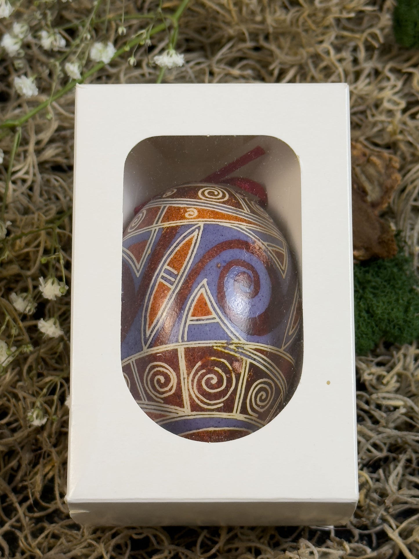 Goose Egg Pysanka - Authentic Wax-Resist Ukrainian Easter Egg - Handmade Decor # 12