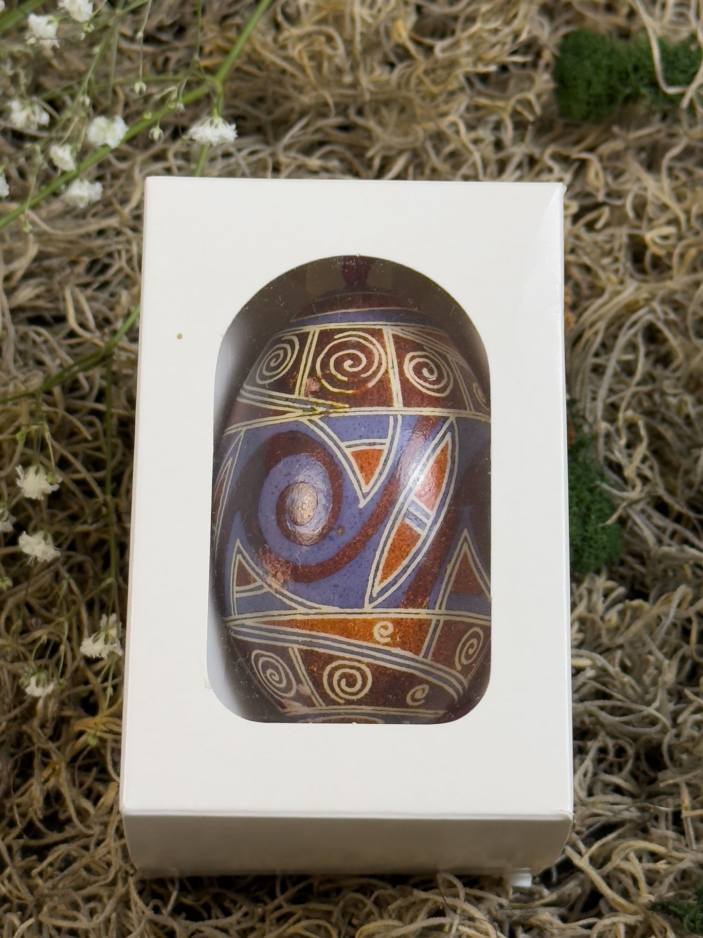 Goose  Egg Pysanka - Authentic Wax-Resist Ukrainian Easter Egg - Handmade Decor # 12