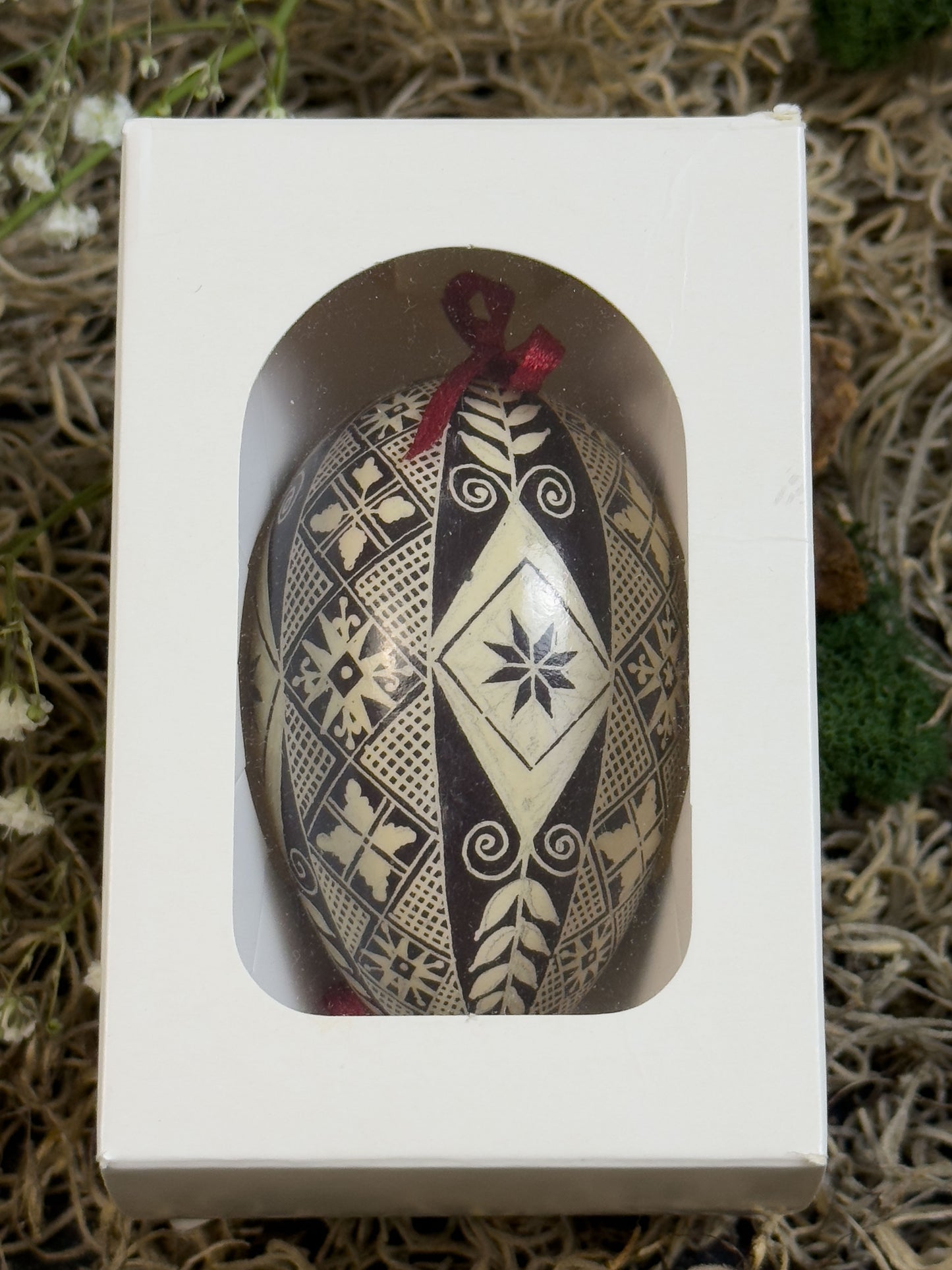 Authentic Ukrainian Pysanka on Goose Egg - Hand-Painted Collectible Folk Art # 13